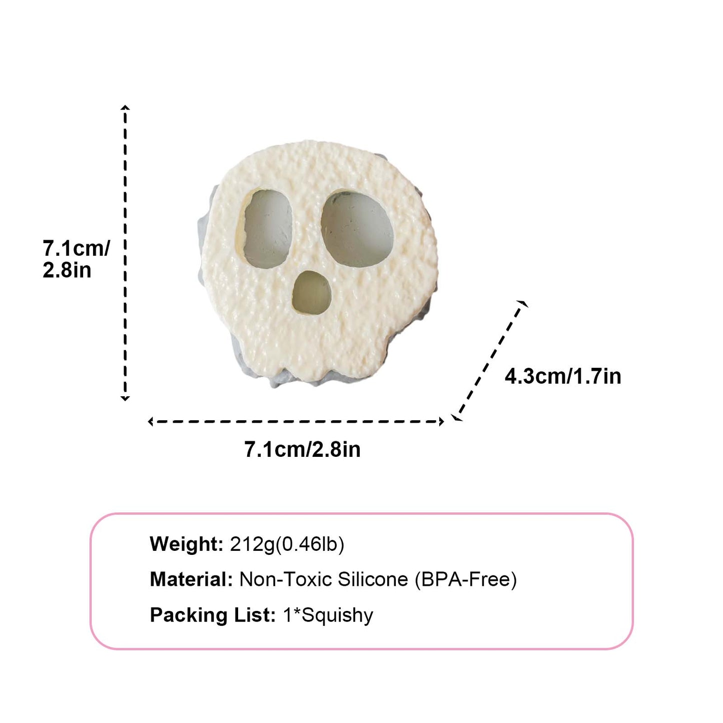 White Skull Taba Squishy