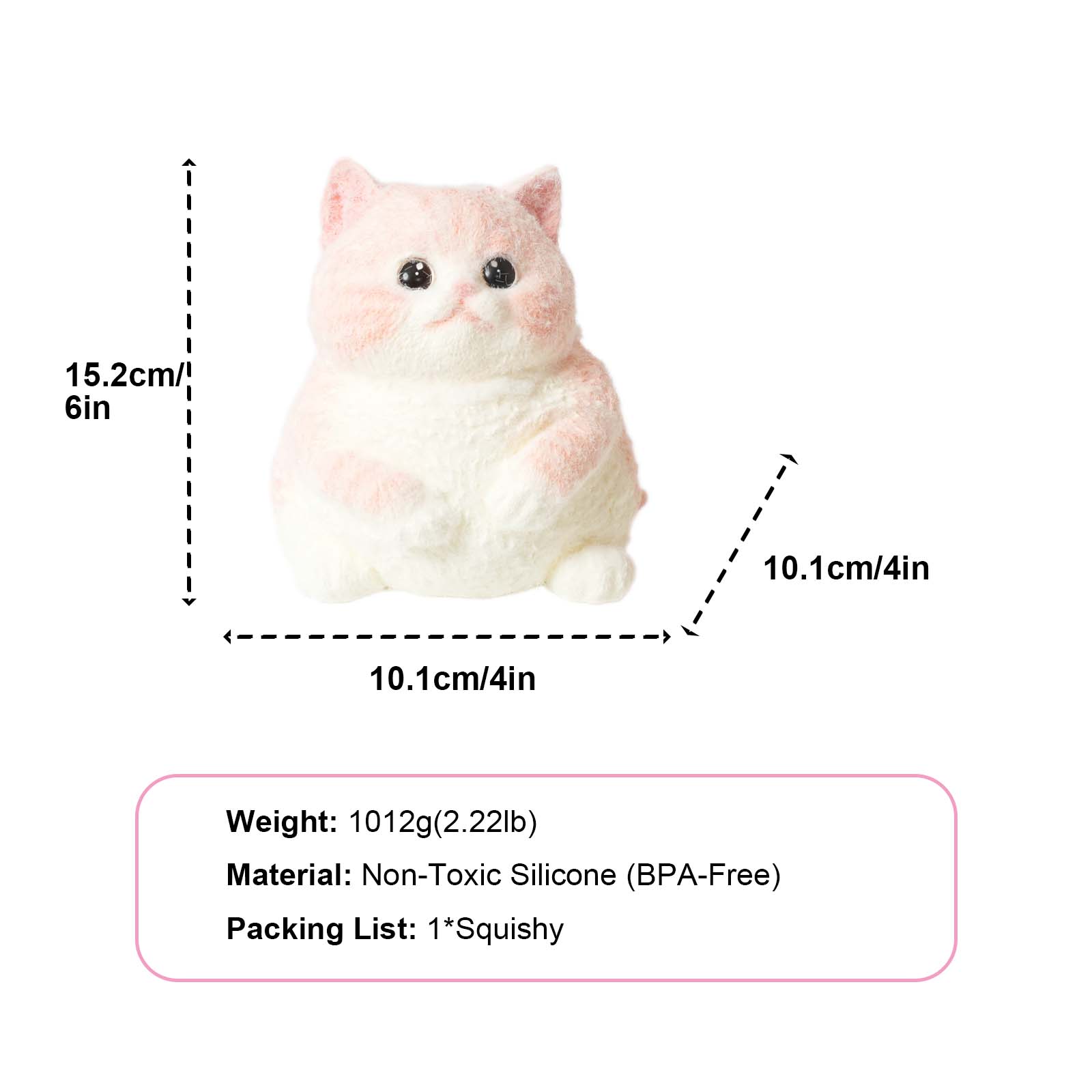 Giant Creamy Pink Cat Taba Squishy