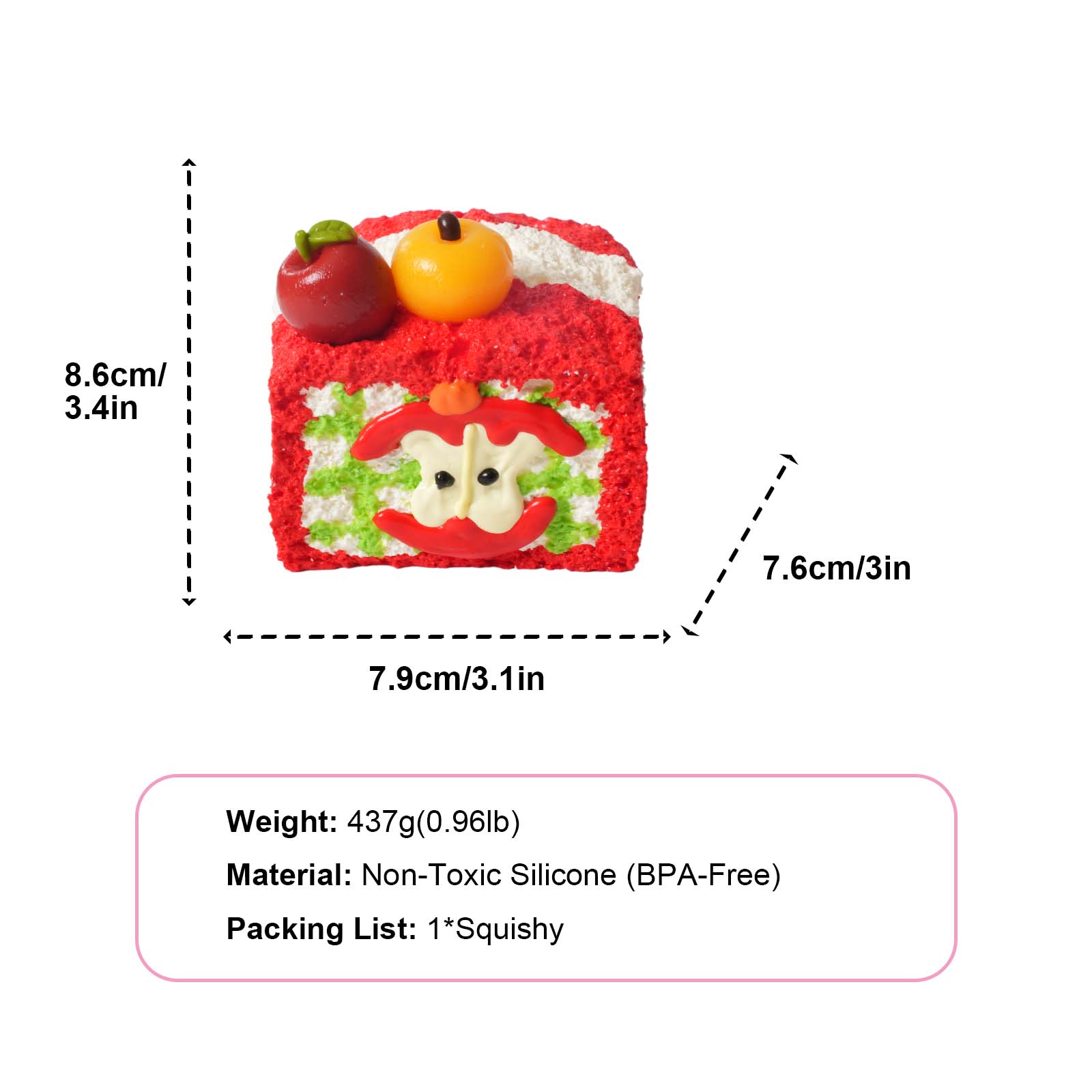 Three-Layer Apple Toast Taba Squishy