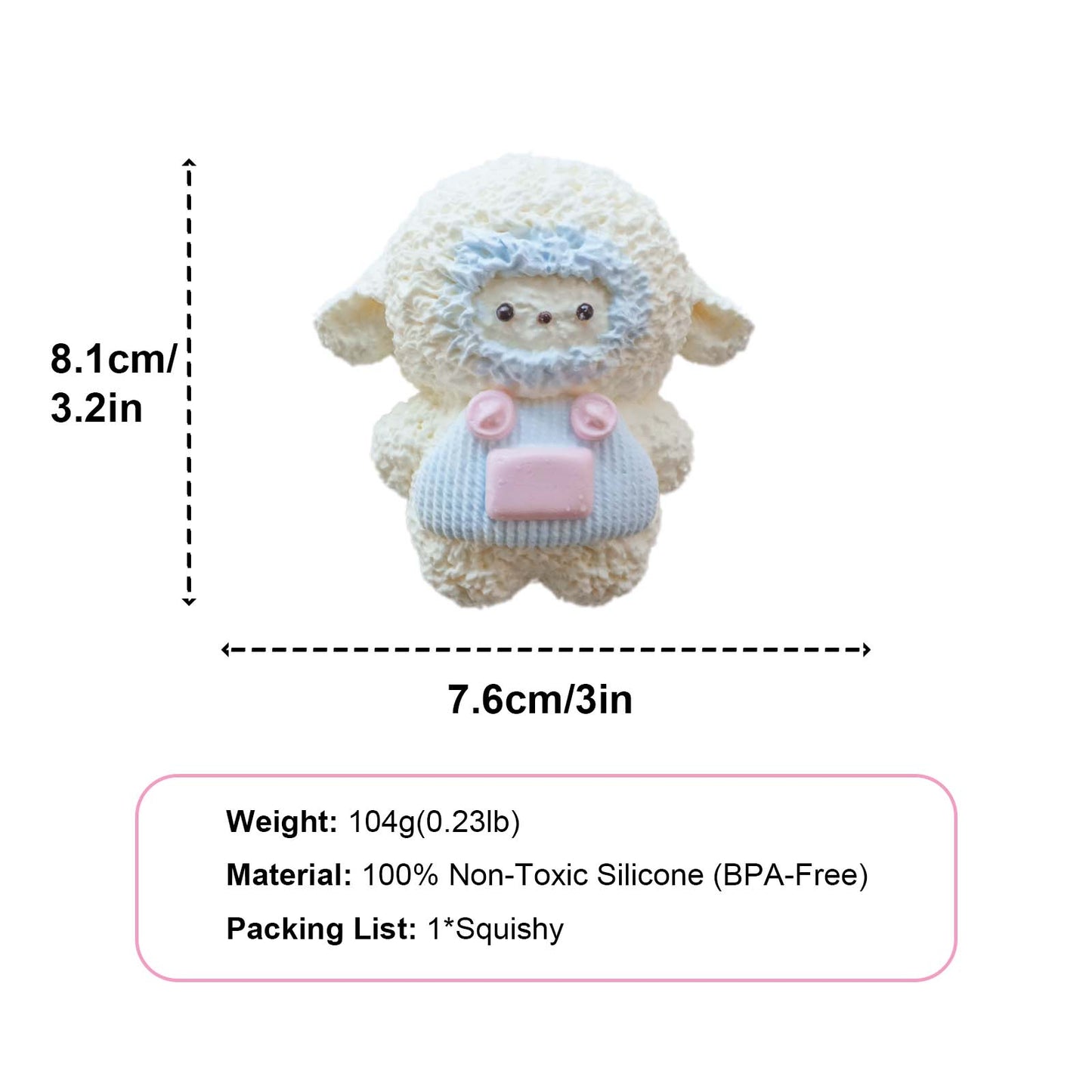 Fluffy blue-white lamb Taba Squishy
