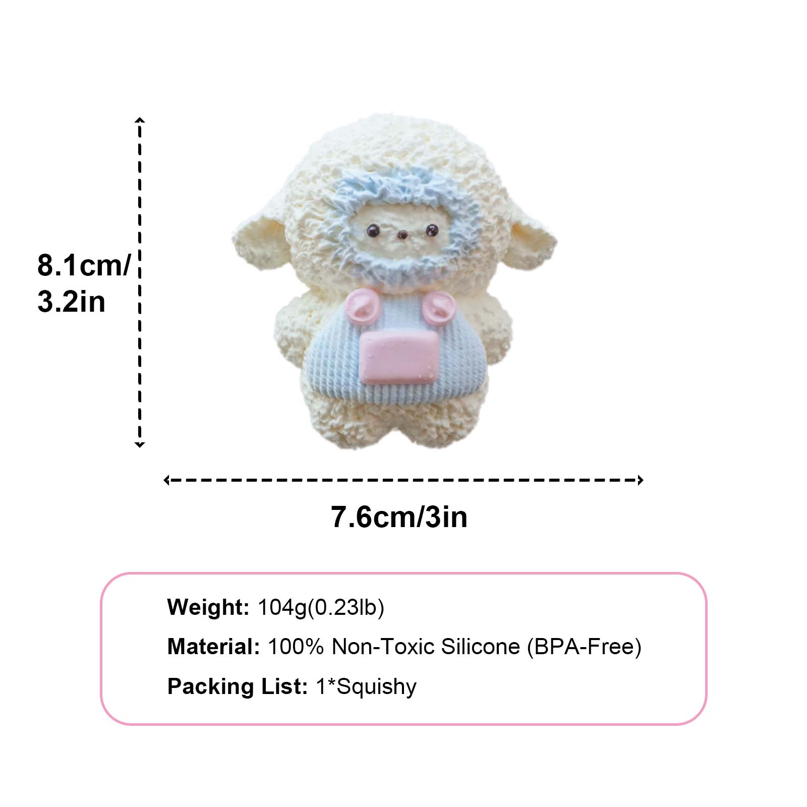 Fluffy blue-white lamb Taba Squishy
