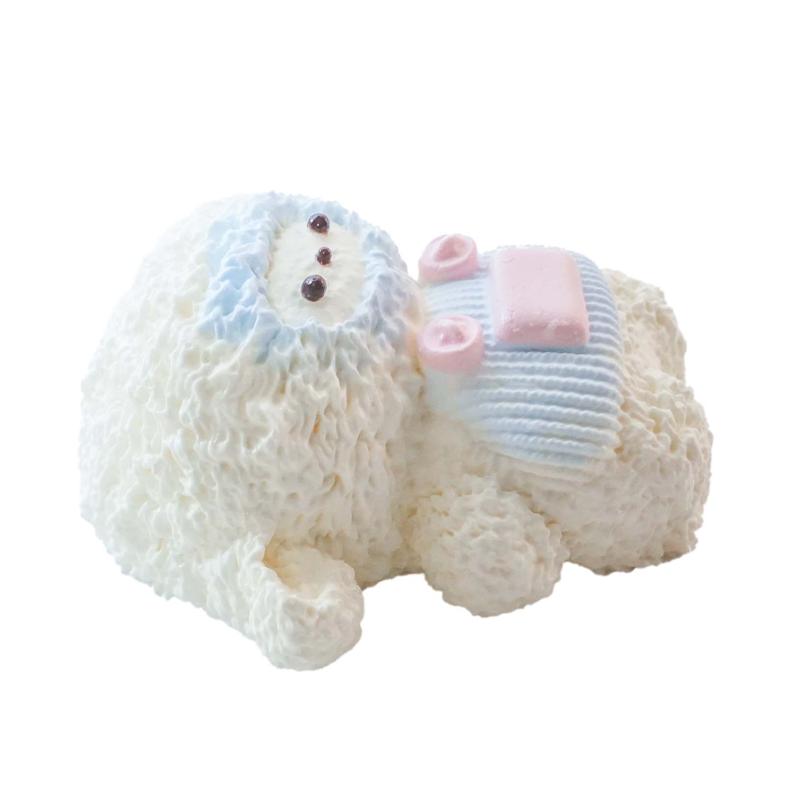 Fluffy blue-white lamb Taba Squishy