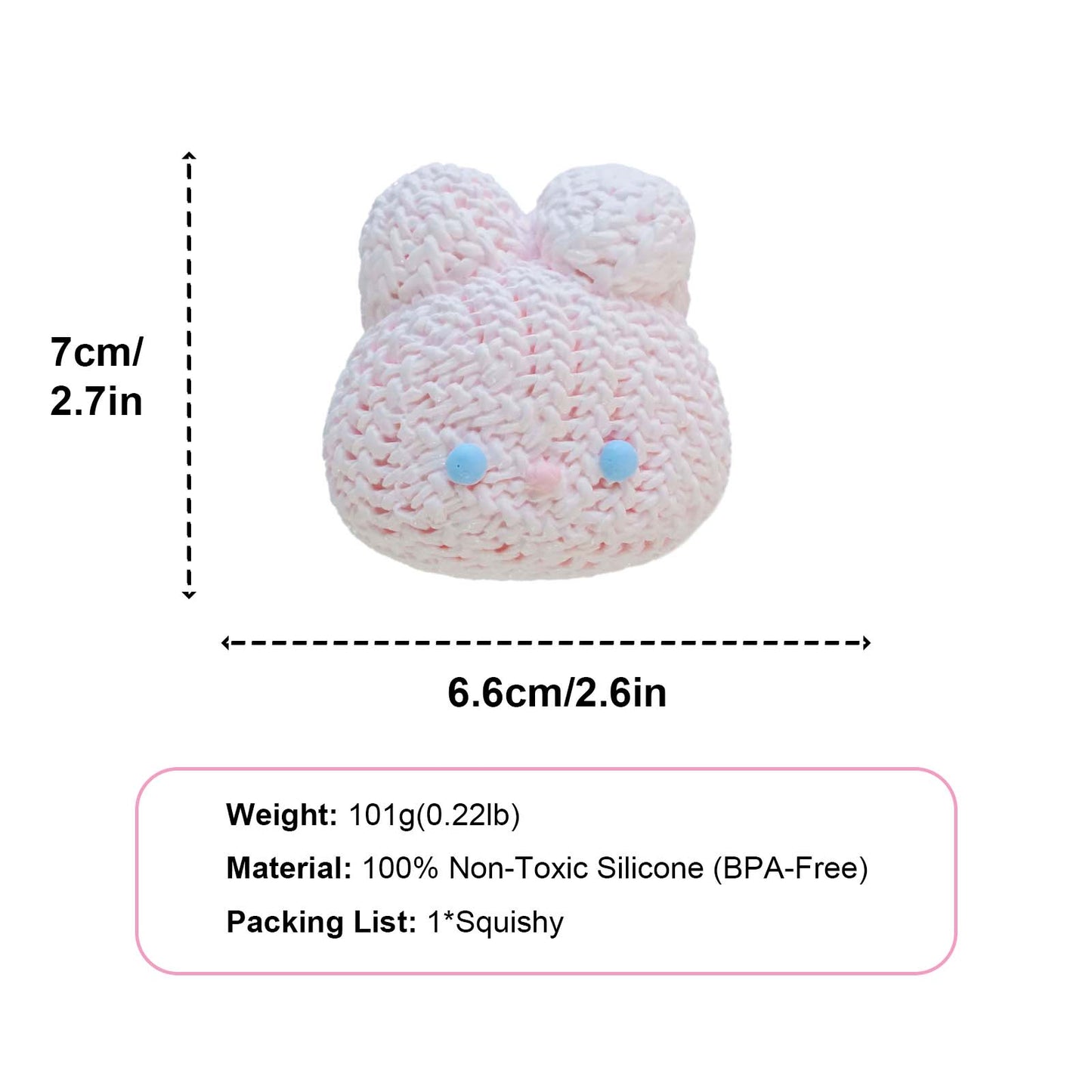 Pink yarn bunny Taba Squishy