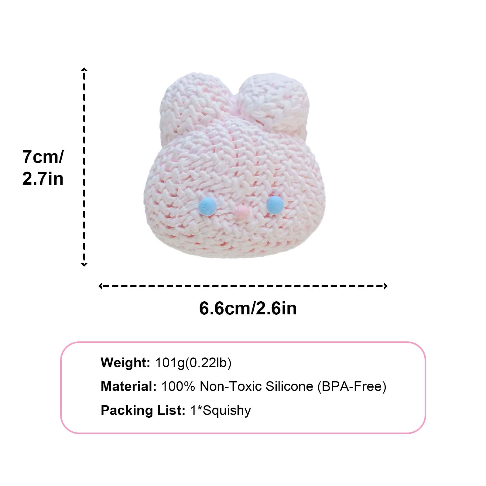 Pink yarn bunny Taba Squishy