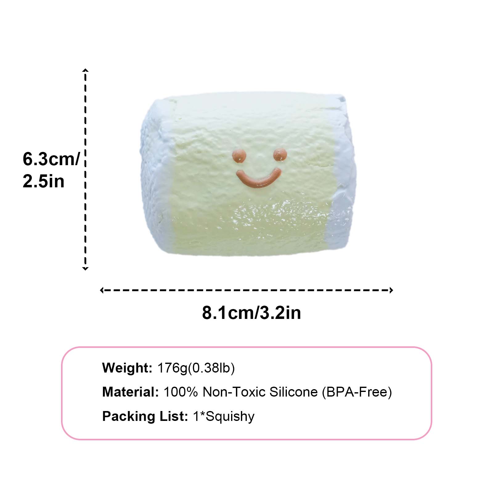 Smile marshmallow Taba Squishy