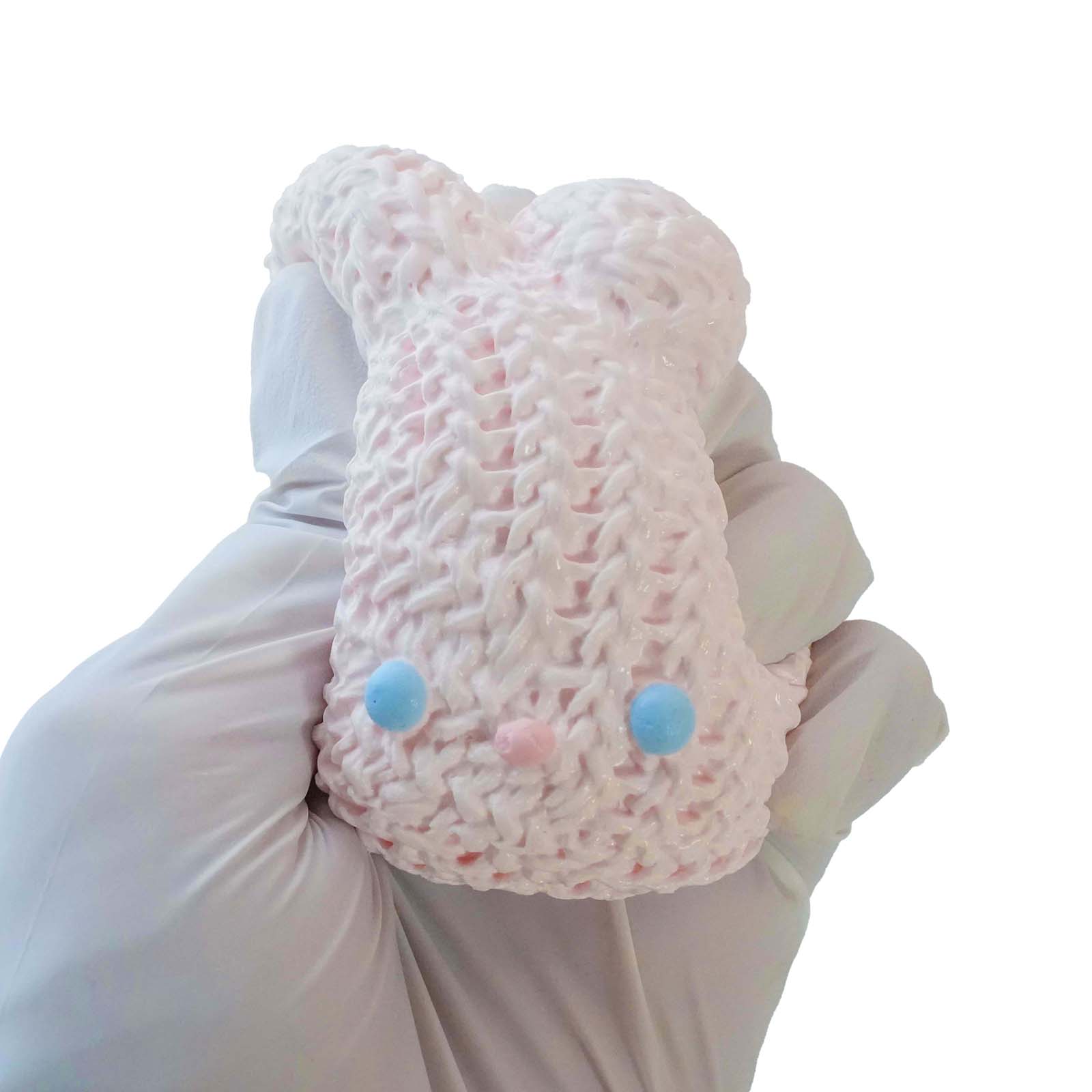 Pink yarn bunny Taba Squishy