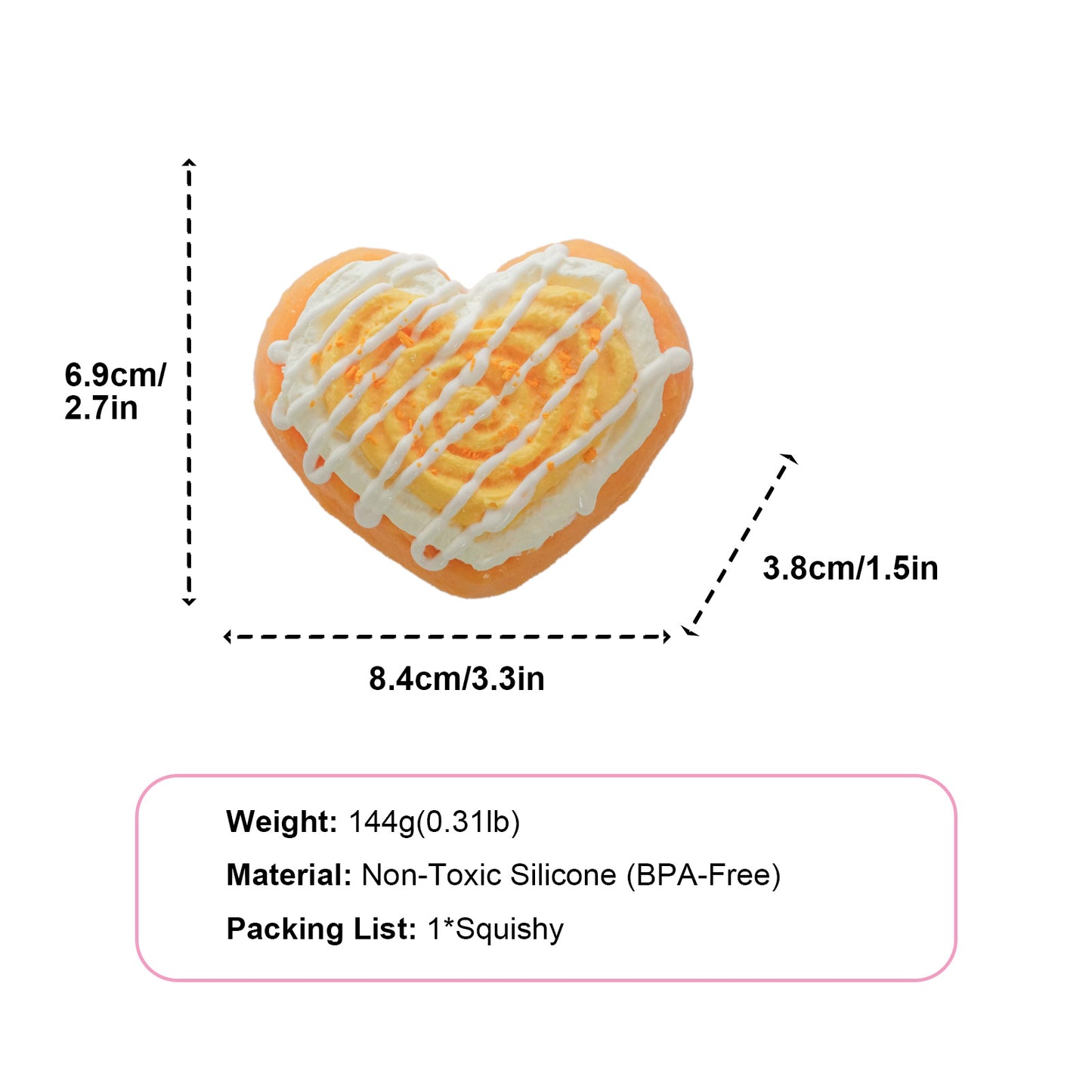Heart Pumpkin Pie Taba Squishy