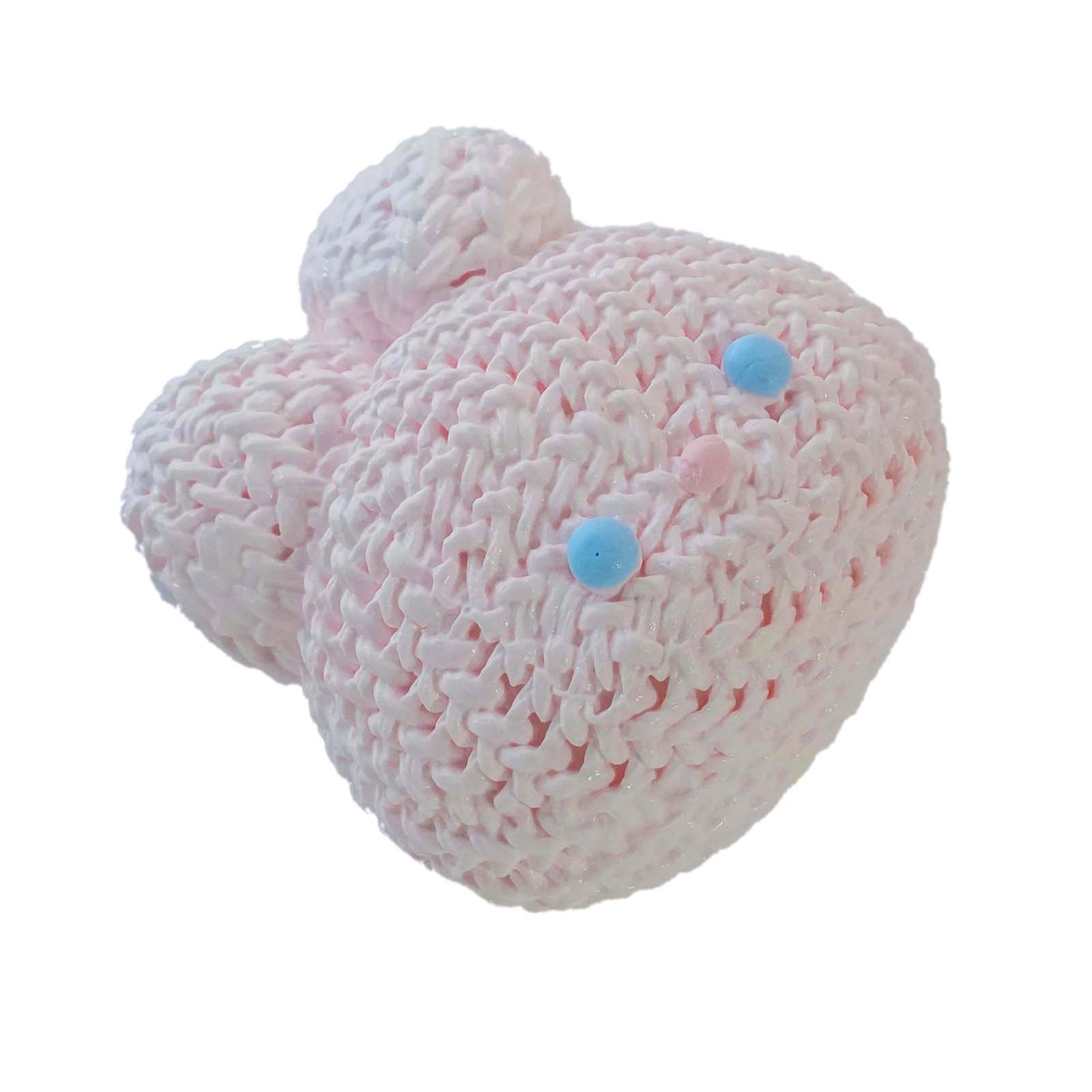 Pink yarn bunny Taba Squishy