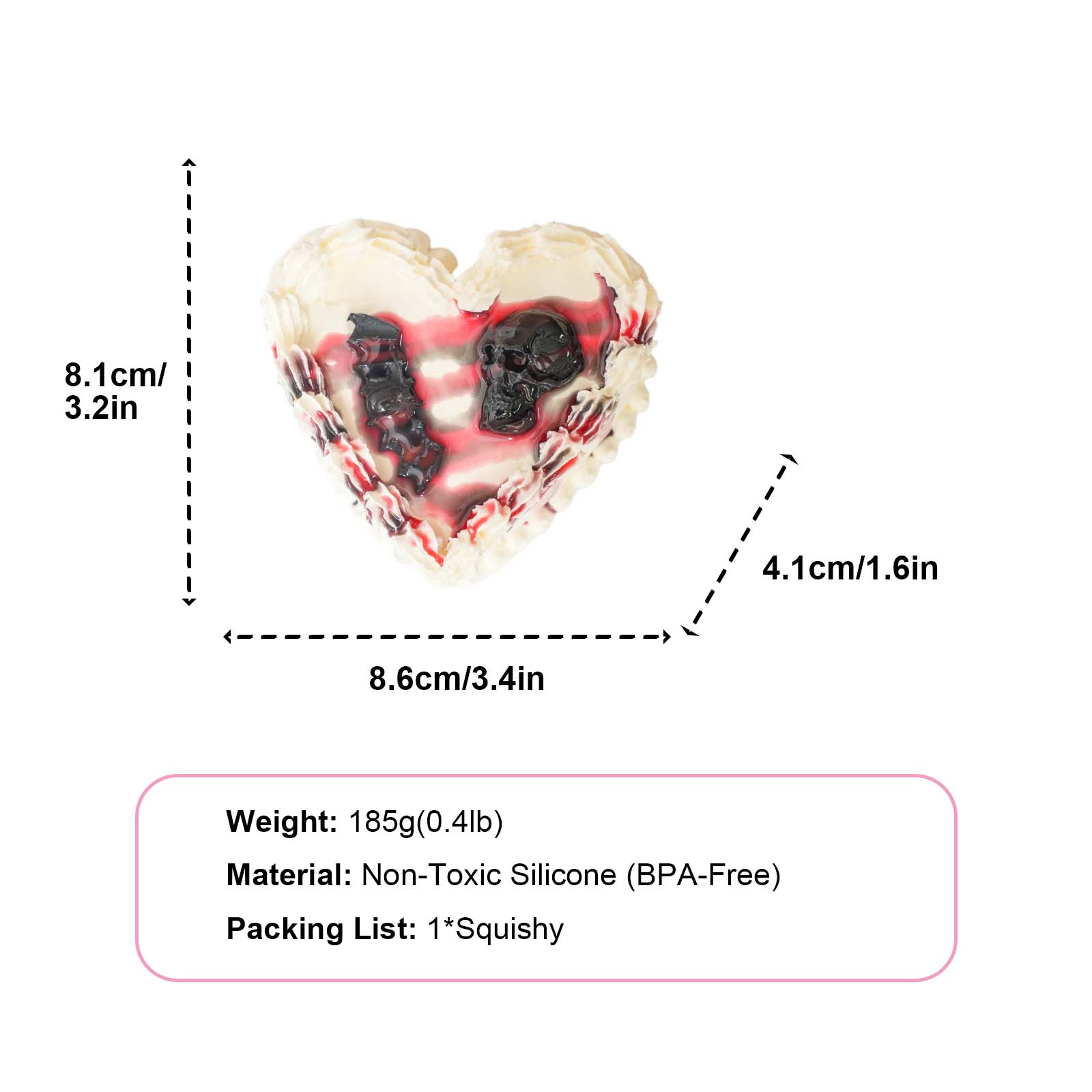 Heart Skull Taba Squishy