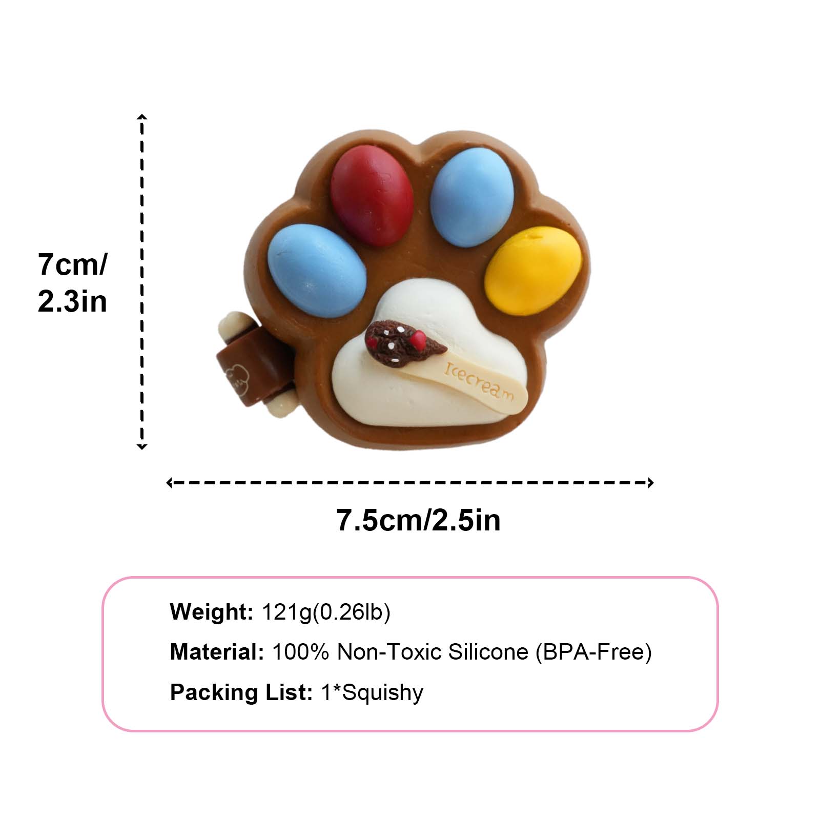 Chocolate beans cat Paws Taba Squishy