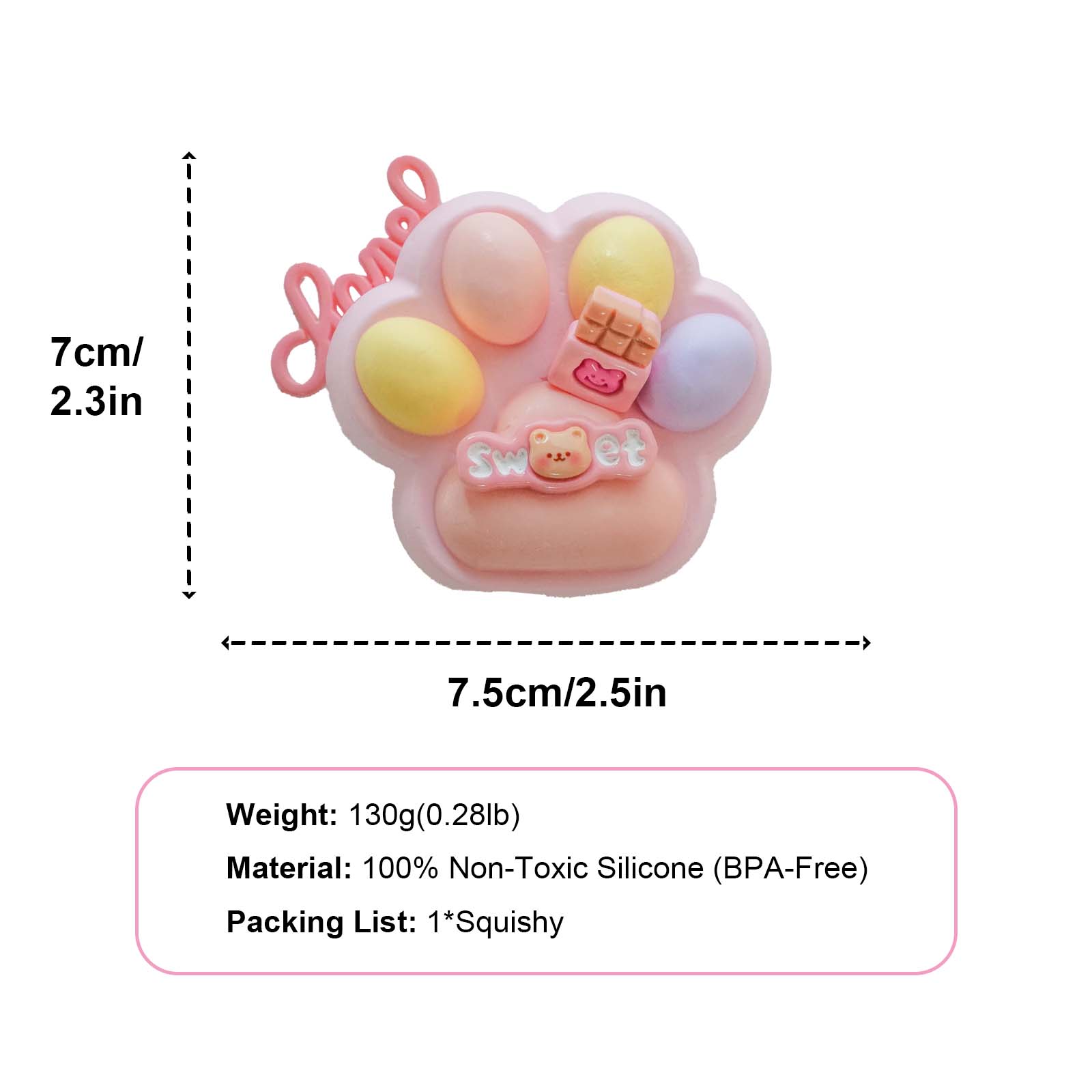 Pink sweet beans cat Paws Taba Squishy