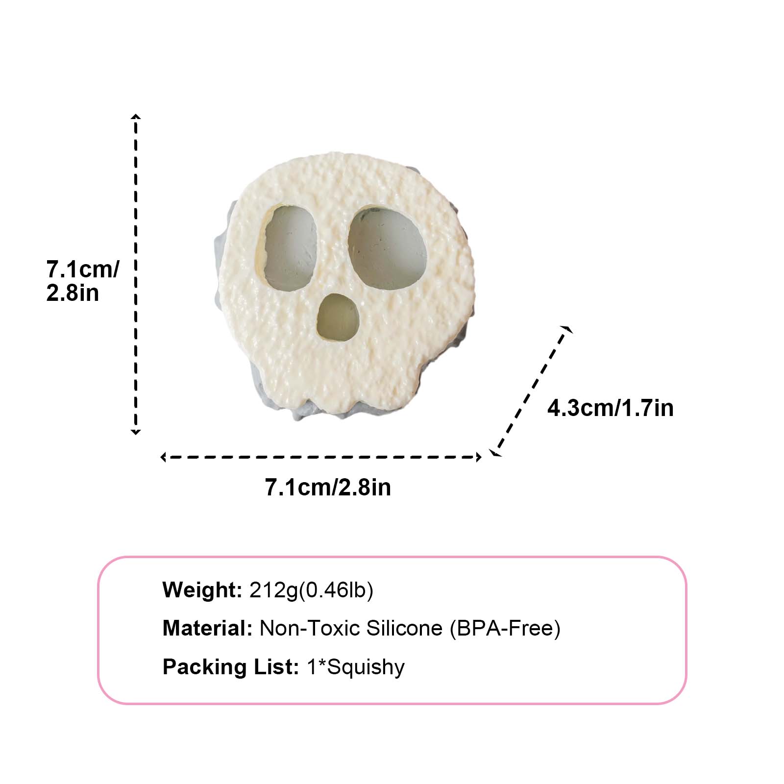 White Skull Taba Squishy