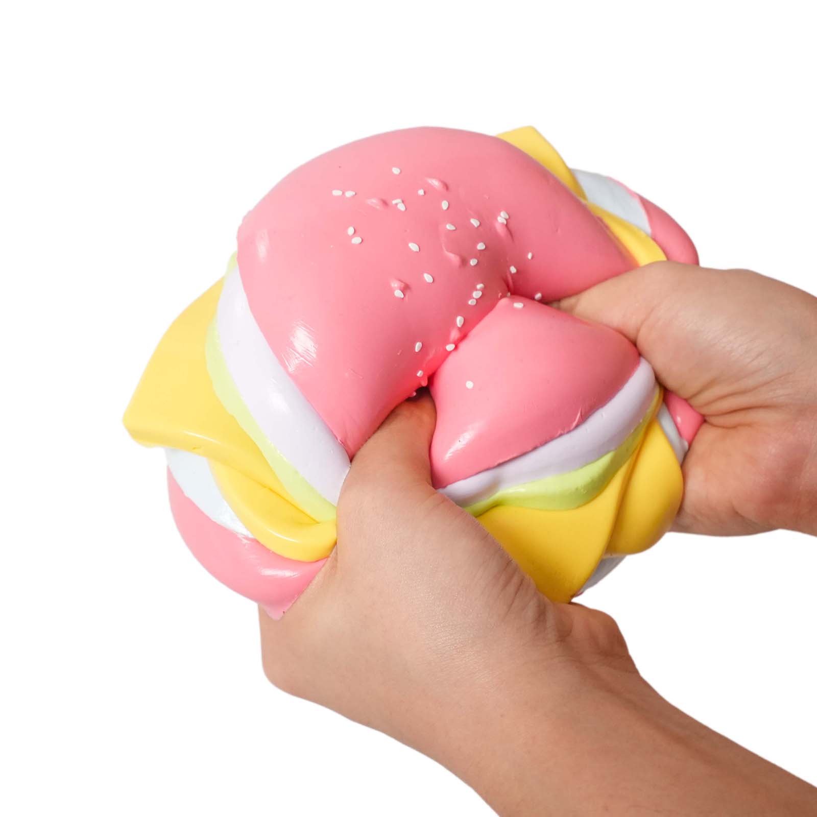 Pink Big Burger Taba Squishy