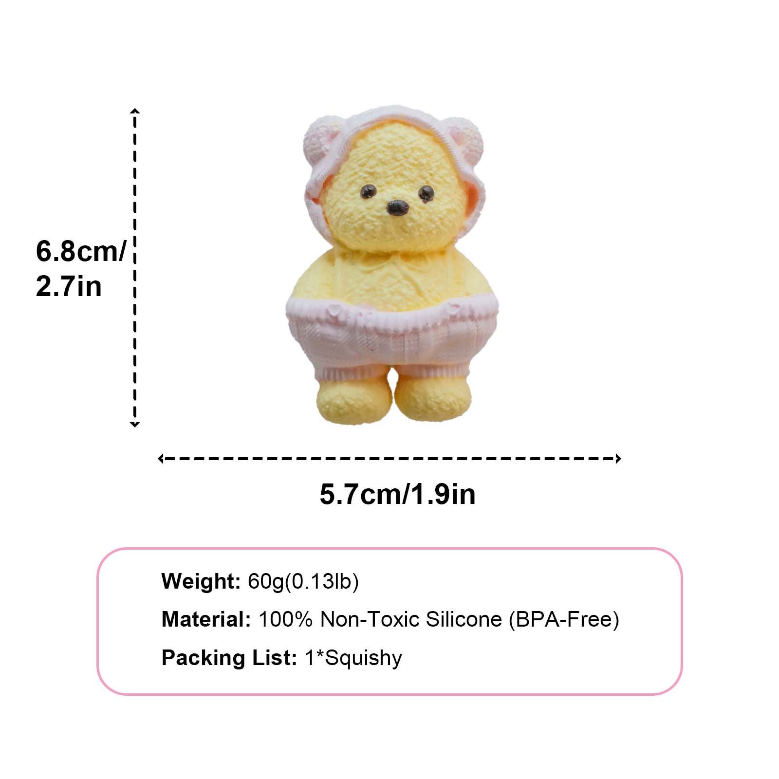creamy yellow bear Taba Squishy