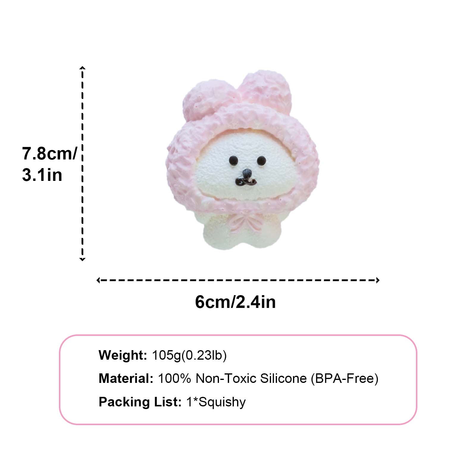 pink ear bear Taba Squishy
