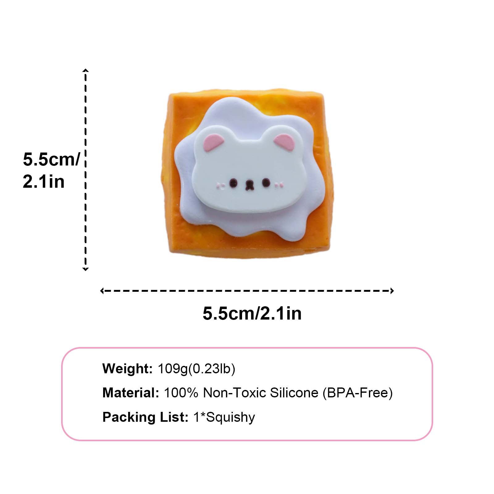 Orange Creamy bear Taba Squishy