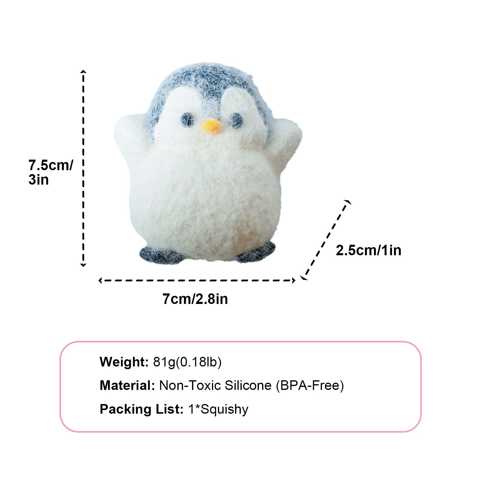 Fluffy Penguin Taba Squishy