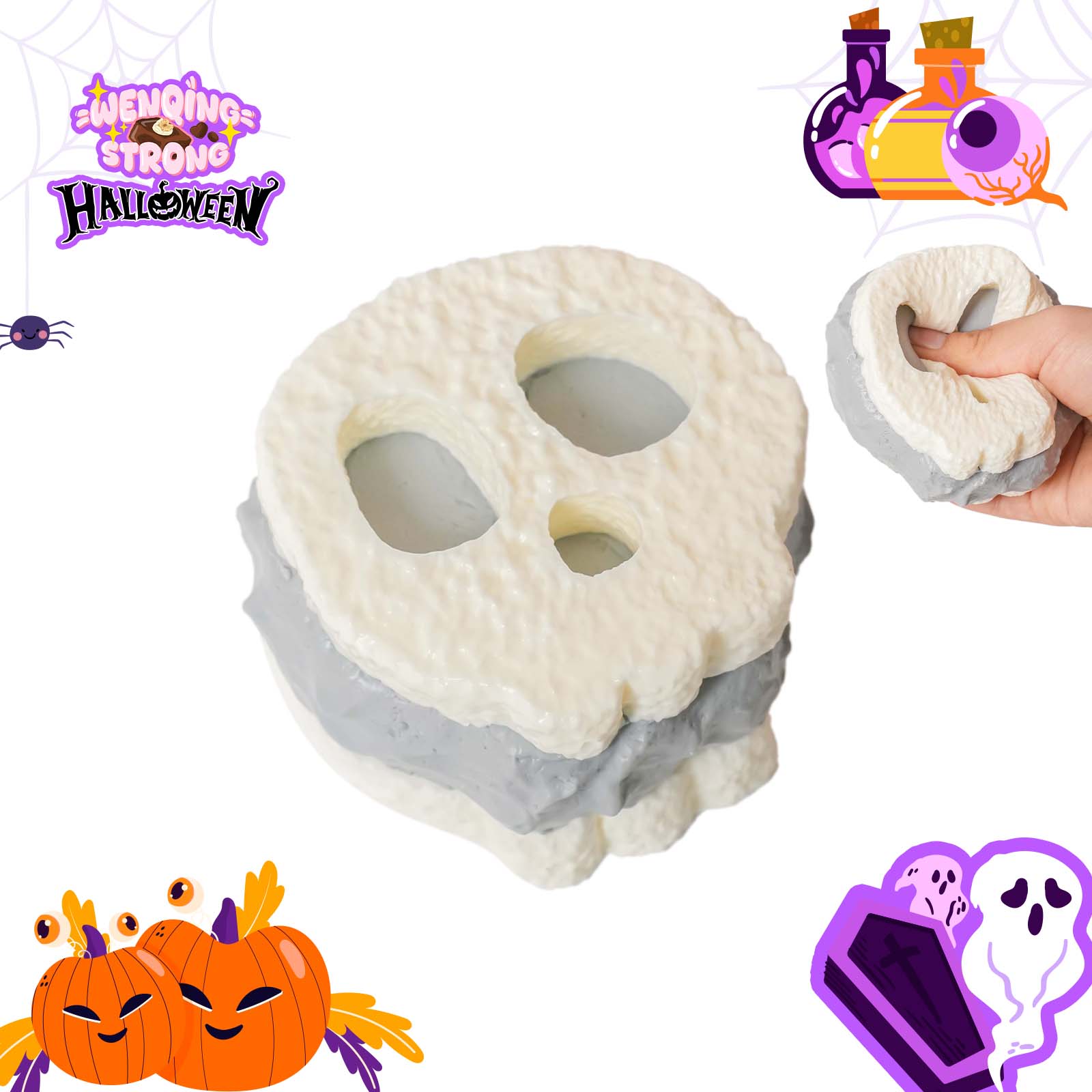 White Skull Taba Squishy