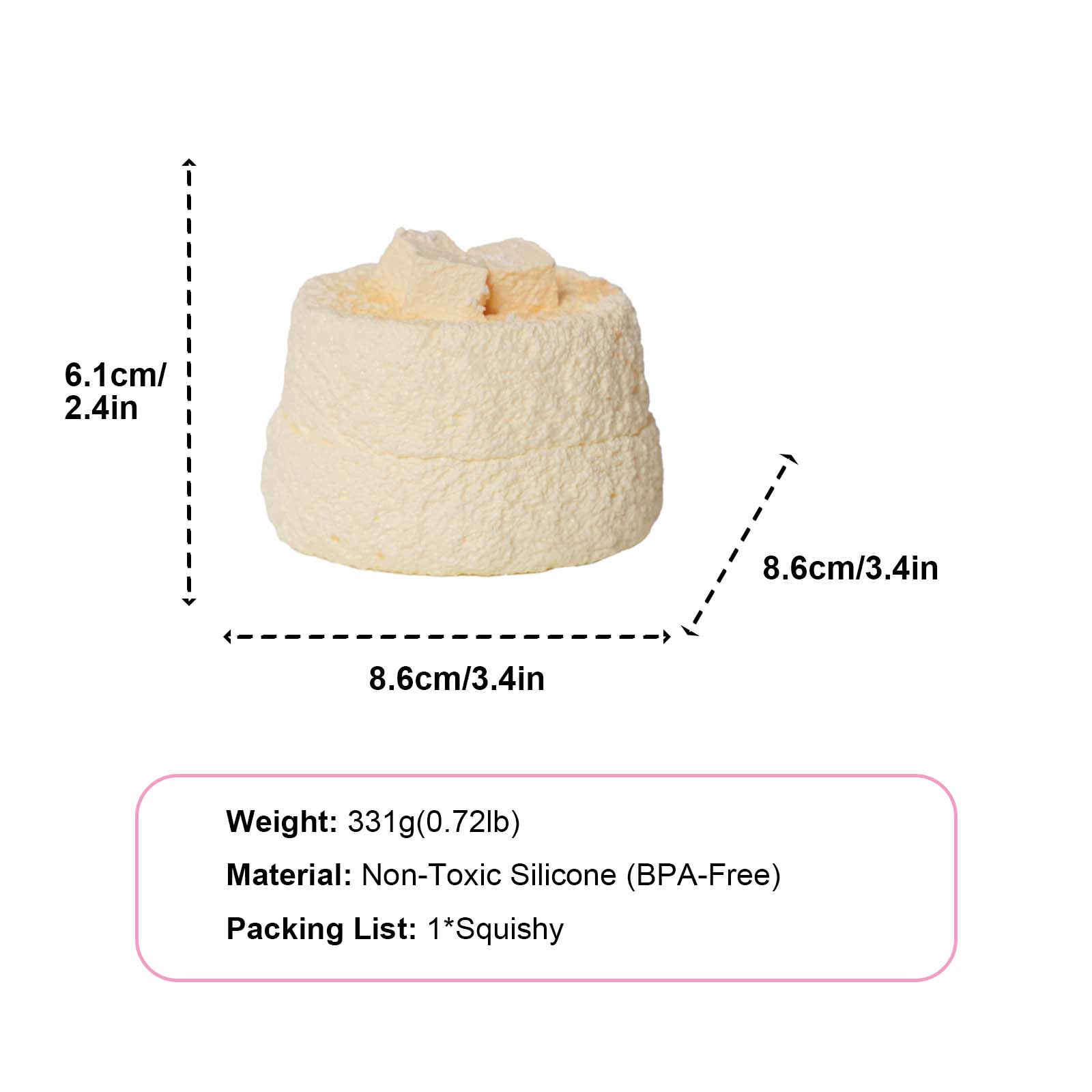 Coconut Cube Toast Taba Squishy