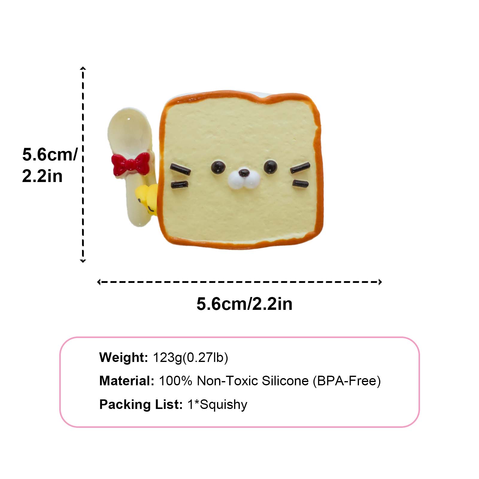 Kitty face toast Taba Squishy