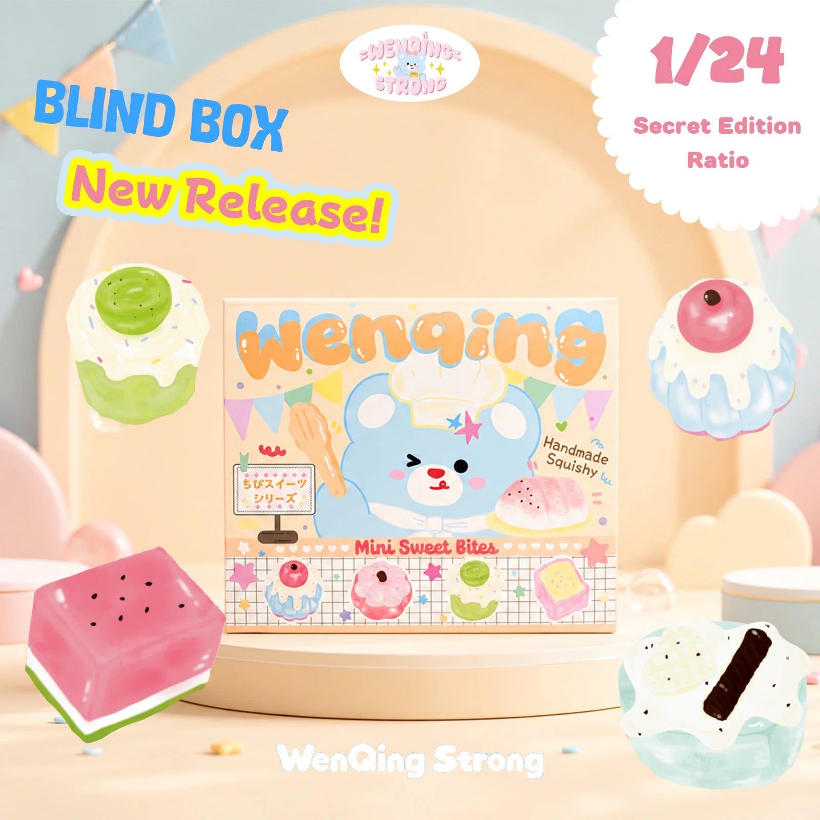 [WenQing Strong] opened Mini Sweet Bites [No returns or exchanges since opened] .taba squishy -blind boxes