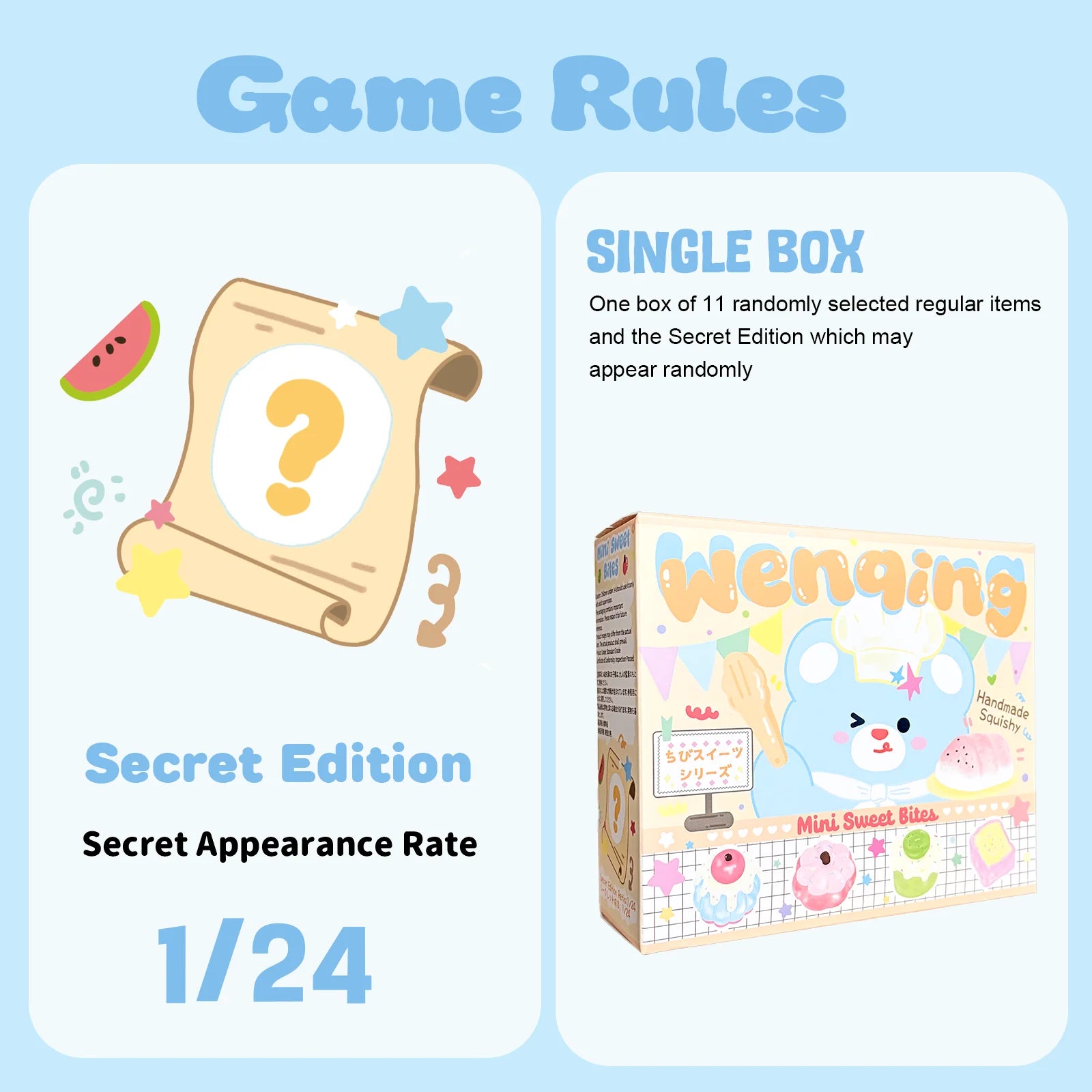 [WenQing Strong] opened Mini Sweet Bites [No returns or exchanges since opened] .taba squishy -blind boxes