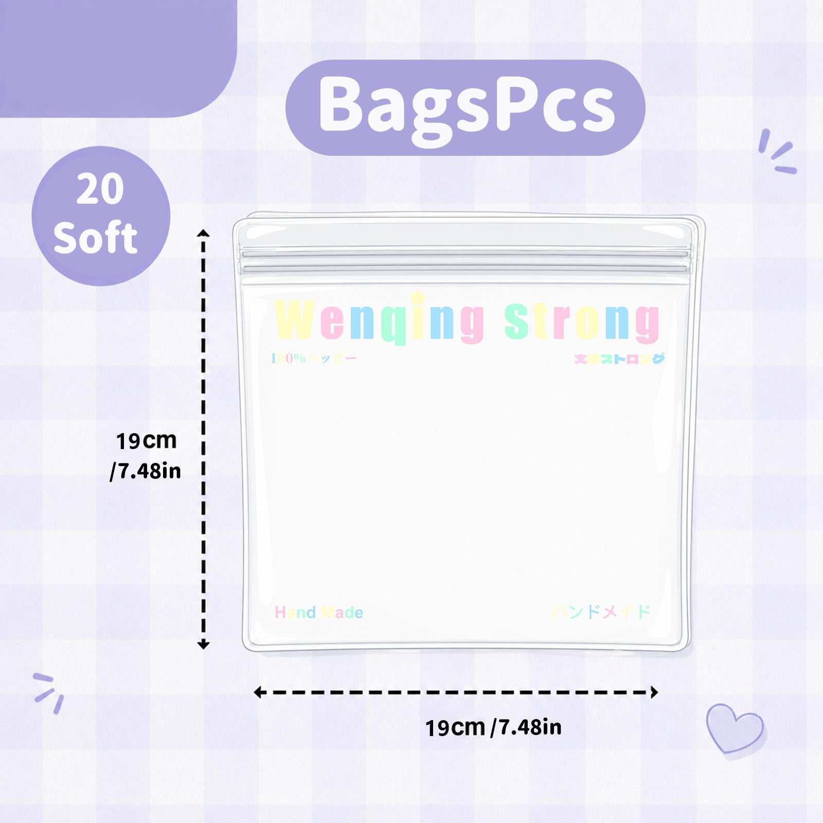 Wenqing Replacement Bags: 20 each of sizes 15x15，16×16, 17×17, and 19×19.