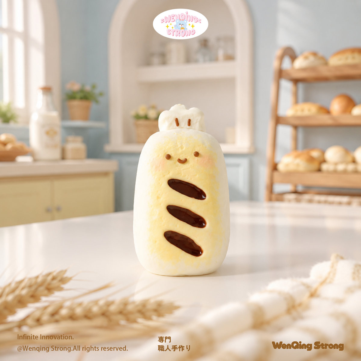 [WenQing Strong]Bread chef  [No returns or exchanges after opening] taba squishy Toy