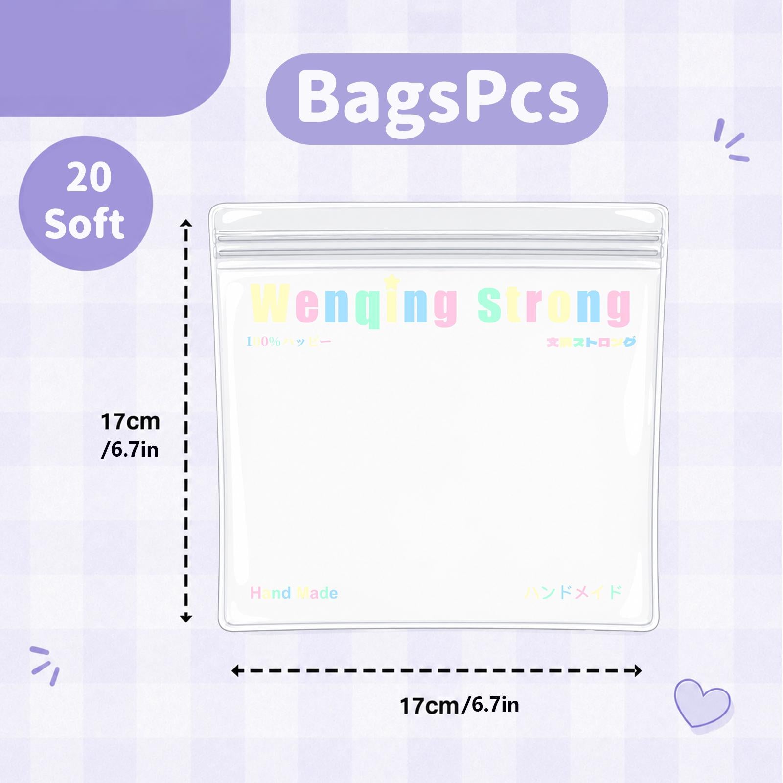 Wenqing Replacement Bags: 20 each of sizes 15x15，16×16, 17×17, and 19×19.