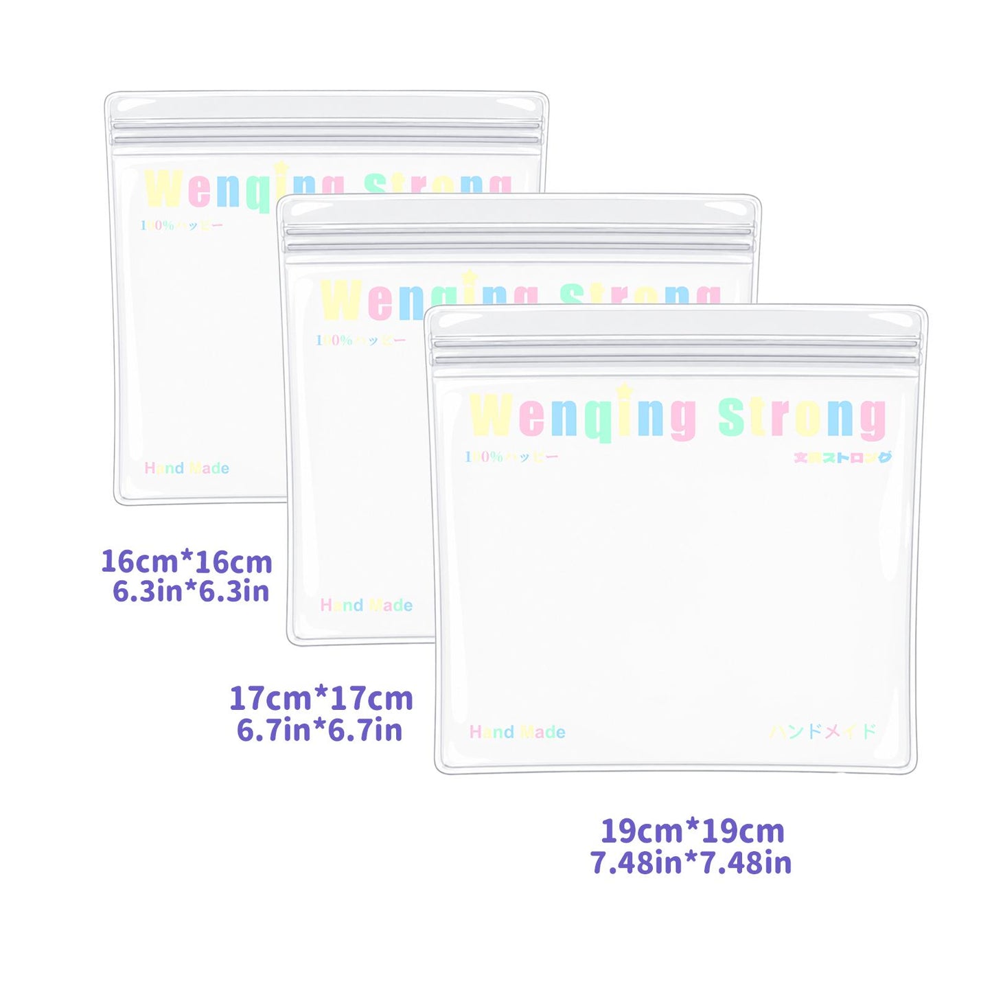 Wenqing Replacement Bags: 20 each of sizes 15x15，16×16, 17×17, and 19×19.