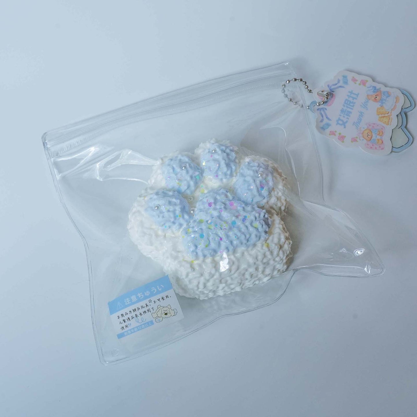 Ice Blue Cat Paw Taba Squishy