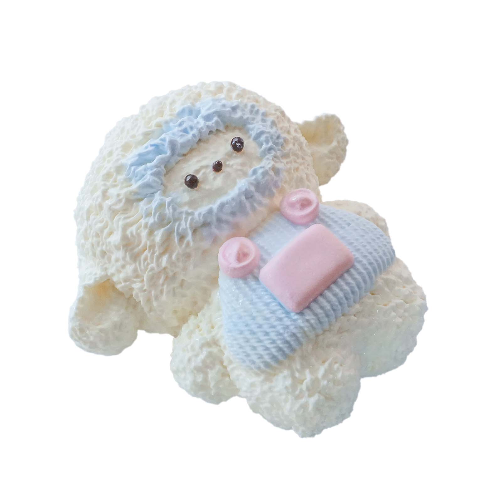 Fluffy blue-white lamb Taba Squishy