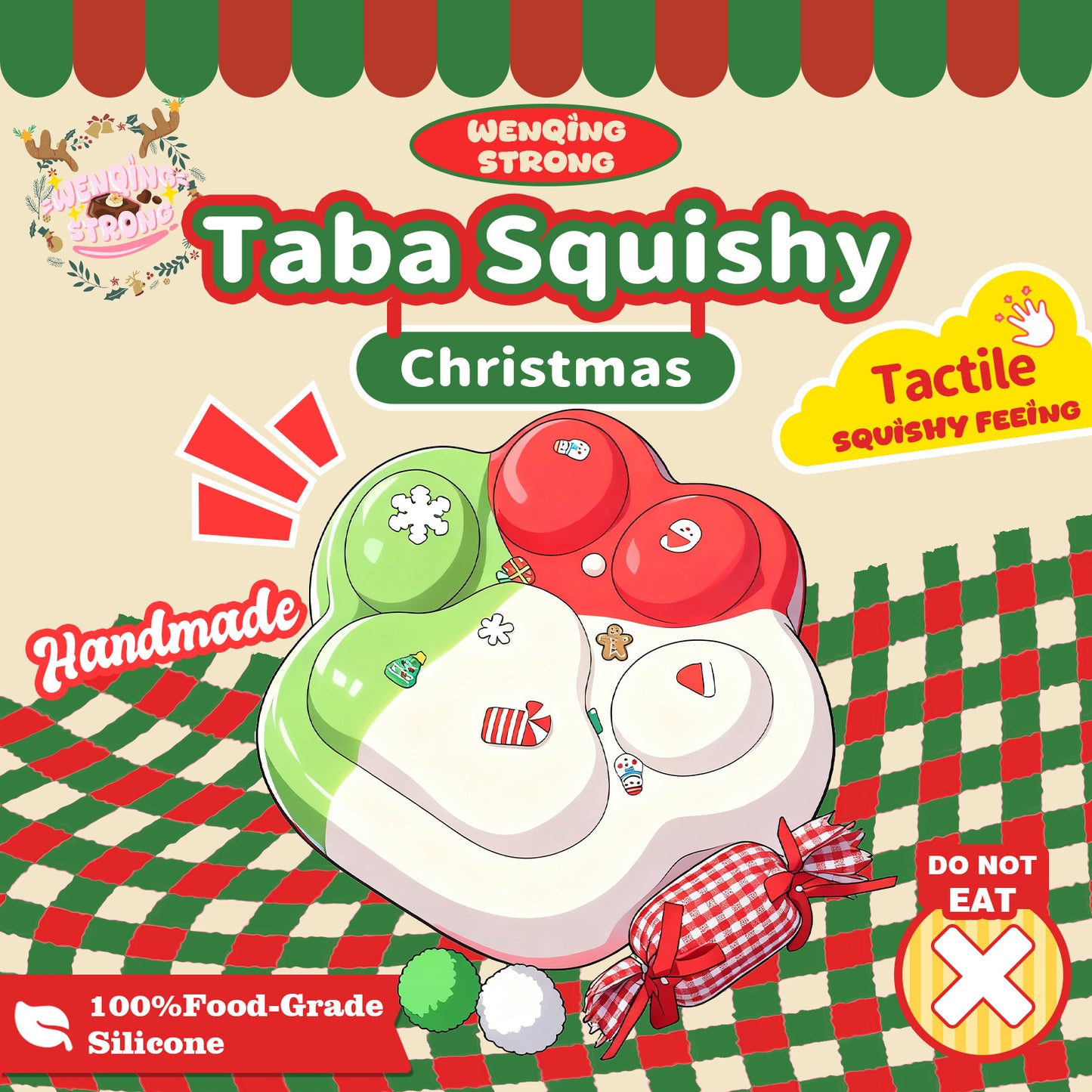 Christmas Cat Paw Taba Squishy