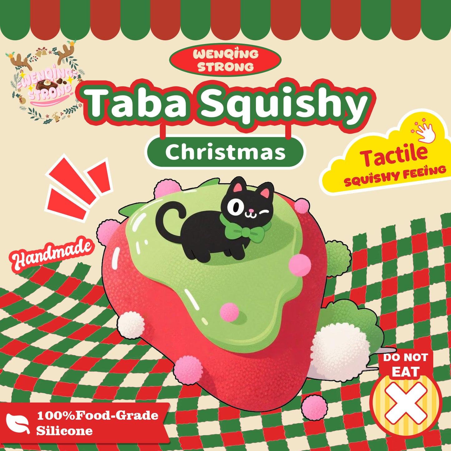 Christmas Triangle Cat Taba Squishy